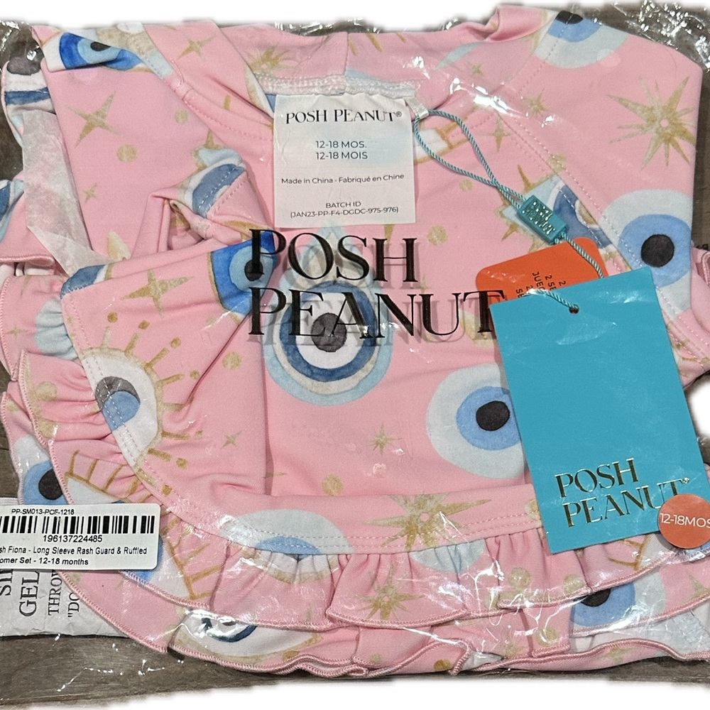 12-18 Posh Peanut Posh Fiona Long Sleeve Rashguard Two Piece Swimsuit
